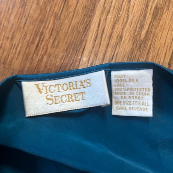 Vintage Victoria’s Secret Gold Label Teal Silk Short Kimono Robe (no belt) OSFA - Picture 5 of 10